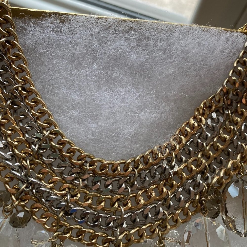 Mixed Metals Necklace with Dangling Glass Beads‎ - Picture 3 of 5